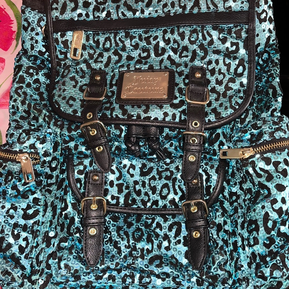 Juicy Couture Sequin Leopard Print Backpack